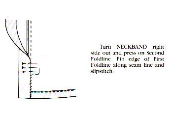 Sew inside neckband seam
