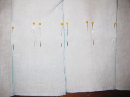 marked and pinned pleats